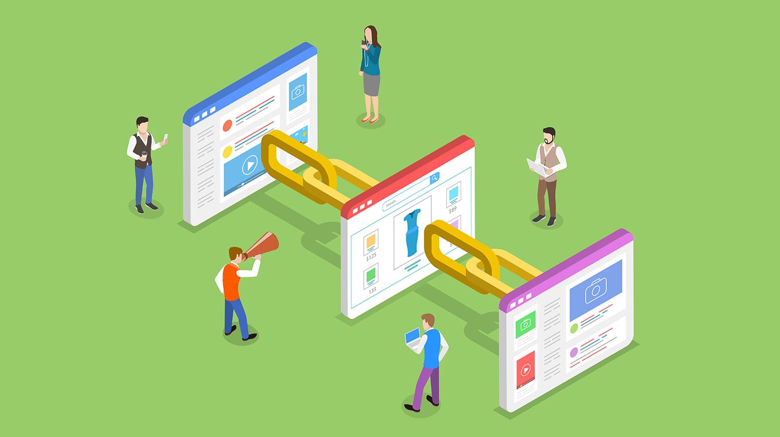 Illustration of website backlinks and how they work