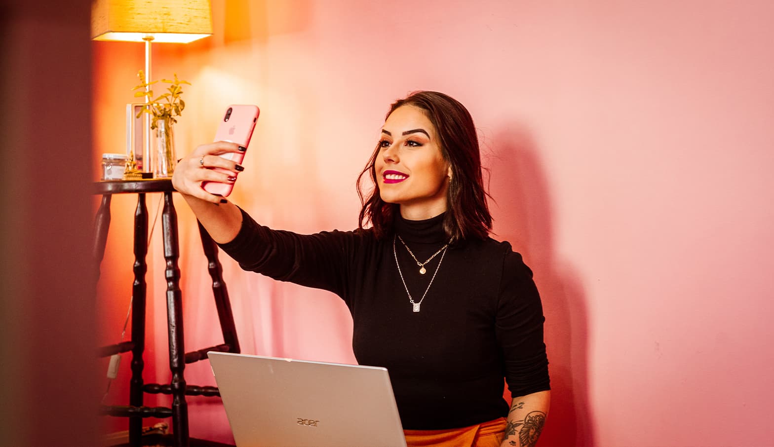 A social media influencer building a personal brand