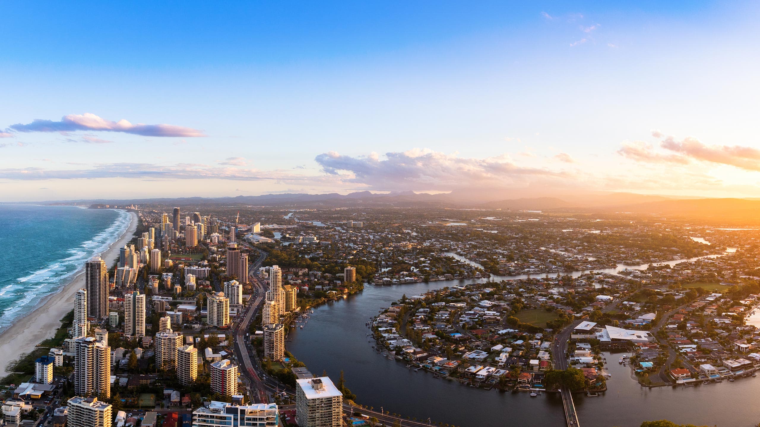 An aerial photo of Gold Coast property