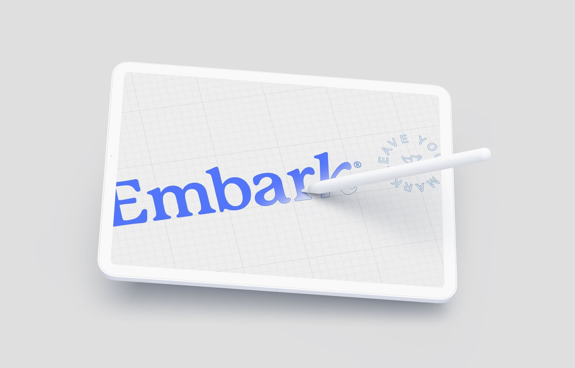 Embark Logo being drawn on an iPad