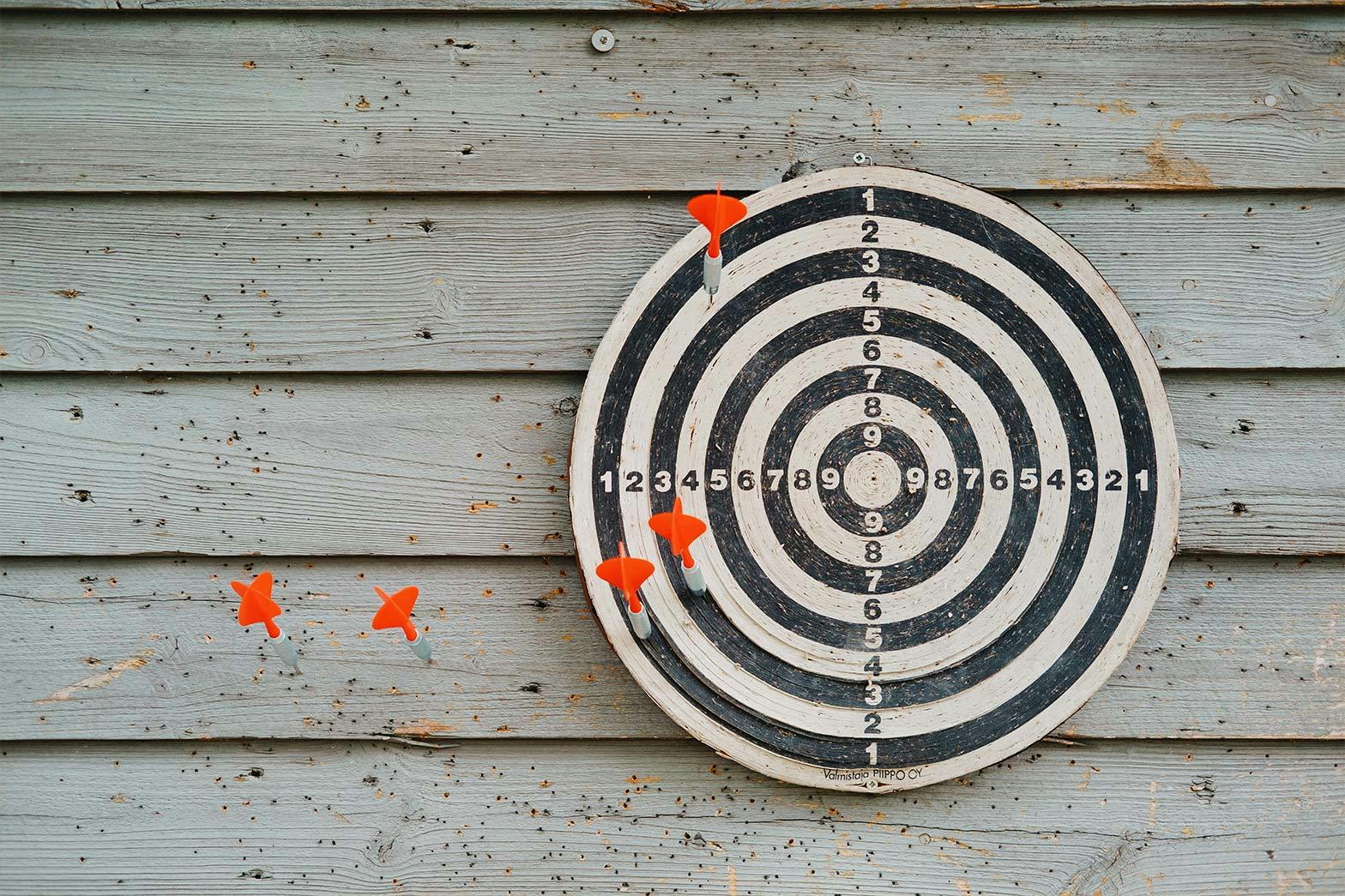 A target board illustrating hitting your target marketing strategy