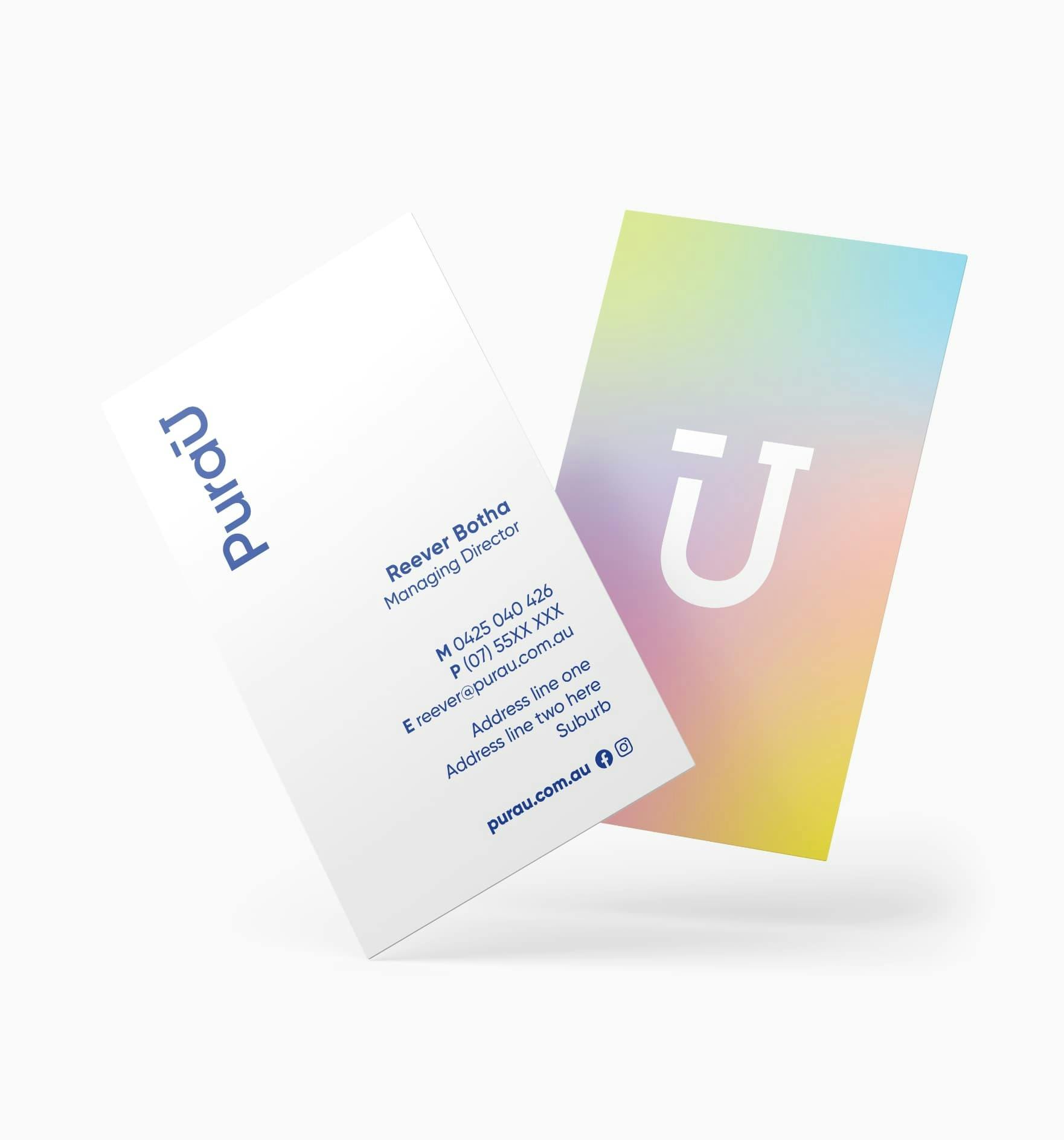 PuraU brand business card mockup