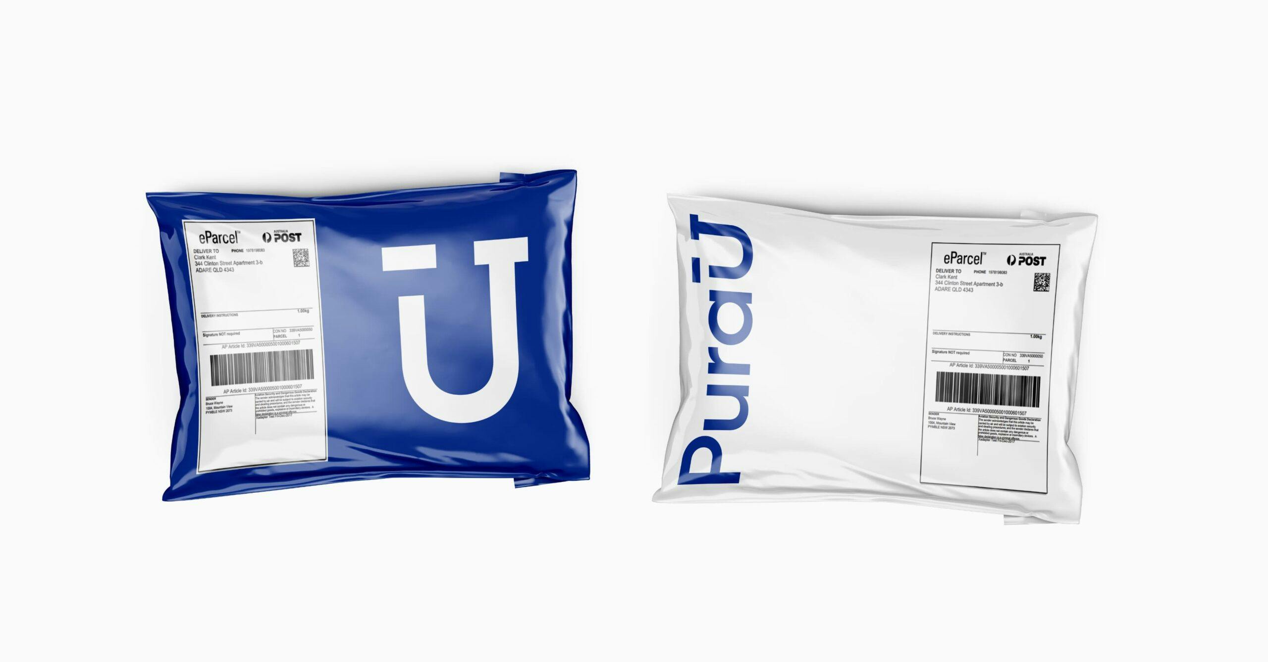 PuraU brand postage packaging