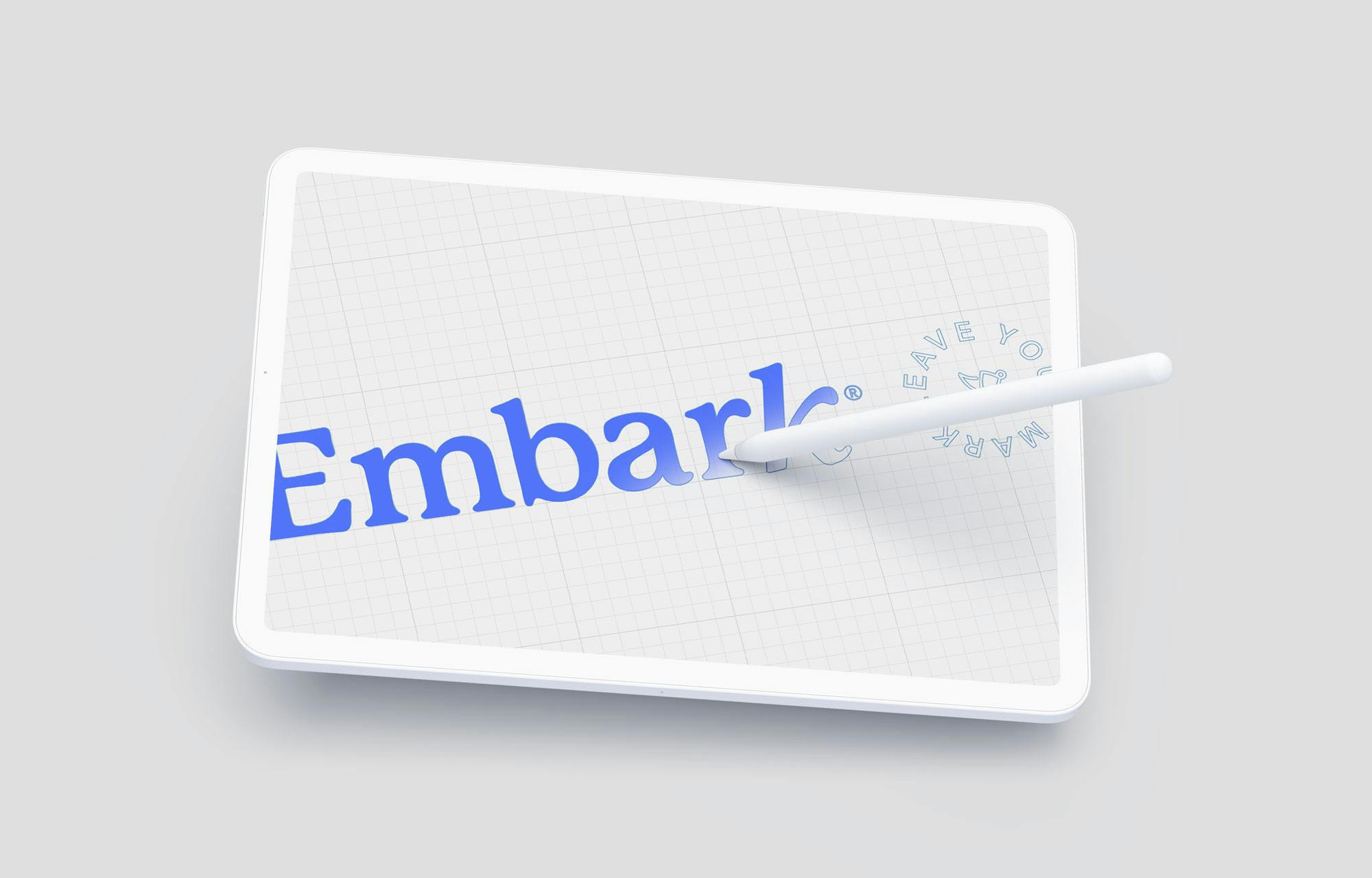 Embark Logo being drawn on an iPad