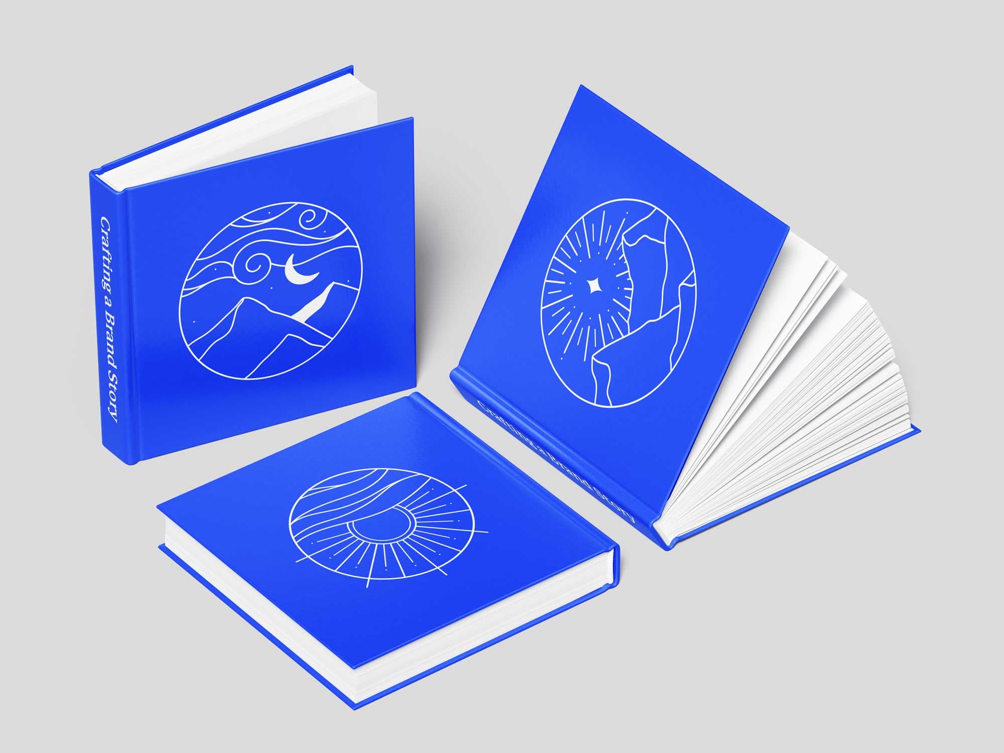 3 x book mockups on Crafting a Brand Story How to Create a Compelling Narrative for Your Business