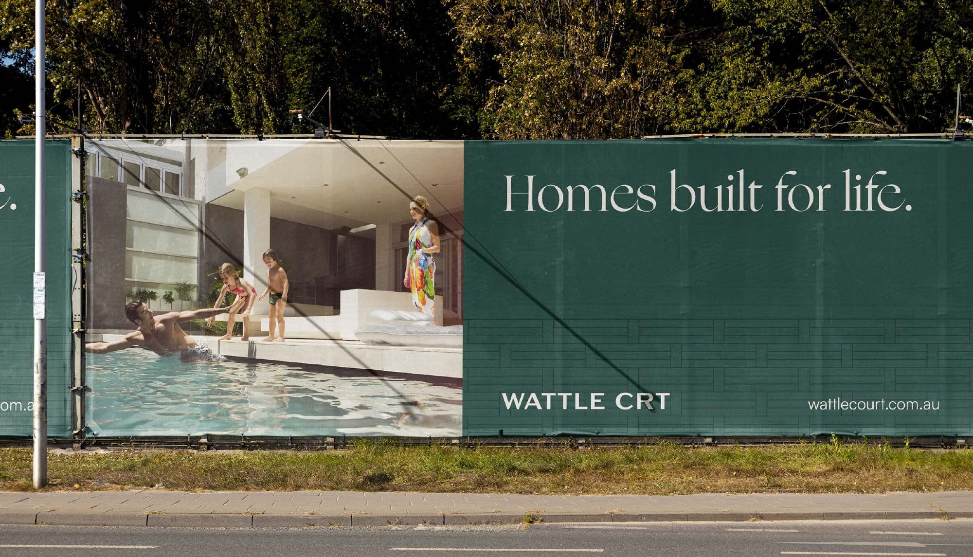 Wattle Court homes banner signage