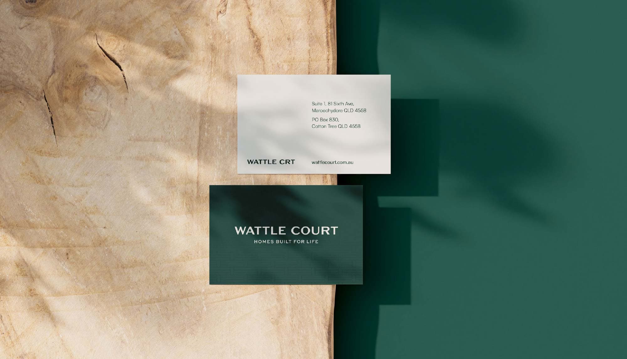 Wattle Court homes business cards